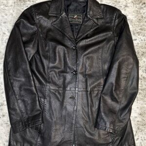 VERA PELLE Black Leather Jacket For Women  Made in Italy